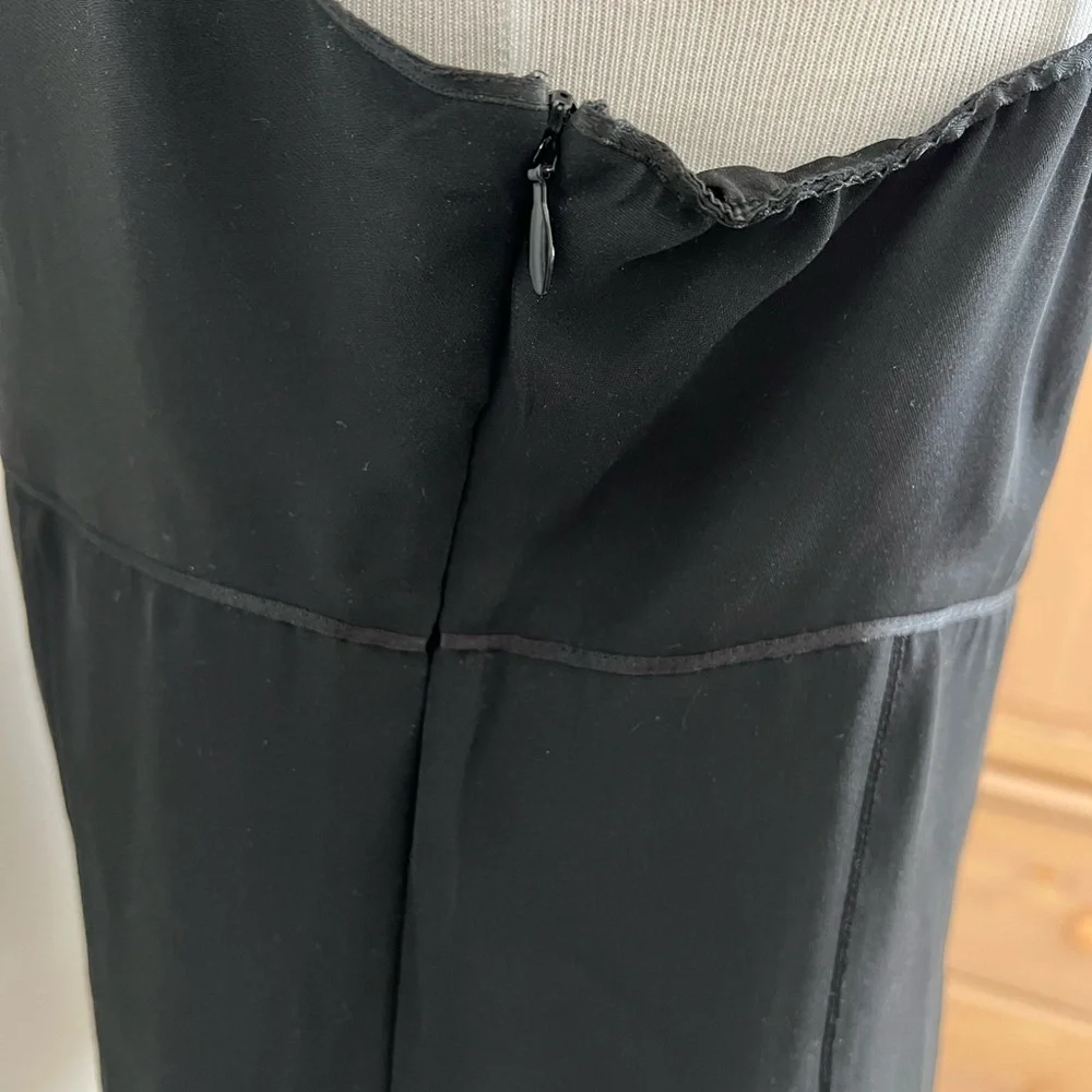 Express Design Studio Silk Chiffon Camisole Top Sz L Black Lined Side Zip - Picture 7 of 9